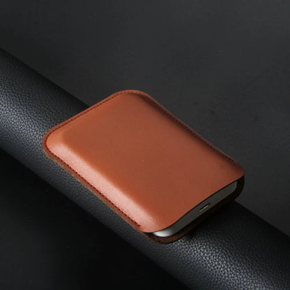 Leather Power Bank Pouch Case for iPhone 13 MagSafe External Battery Cover