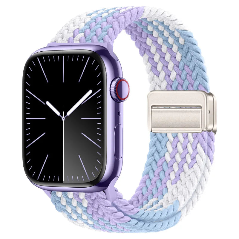 Braided Strap for Apple Watch Ultra 2 & Series 9–3, Magnetic Buckle Band 49–38mm