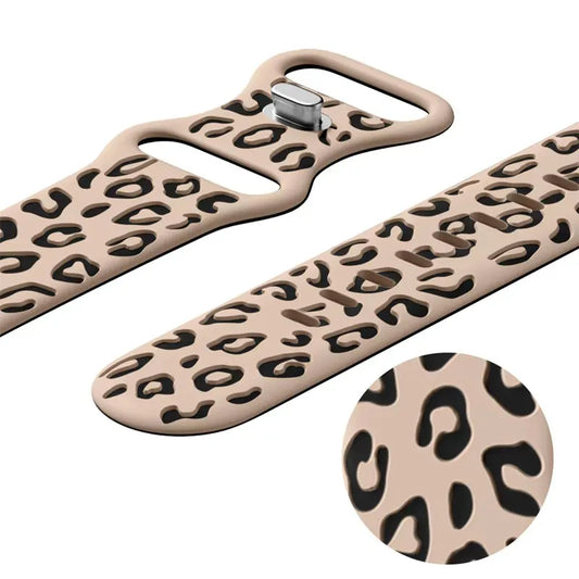 20mm Engraved Leopard Silicone Strap for Amazfit GTS 3/4 Mini BIP Smartwatch