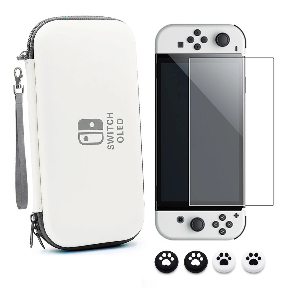 6-in-1 Switch OLED Carry Case with Screen Protector & Thumb Grip Covers