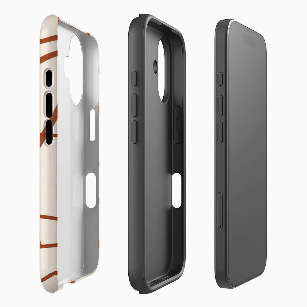 Rust Abstract Curves Case for iPhone 17 16 15 14 13 12 Pro Max Plus