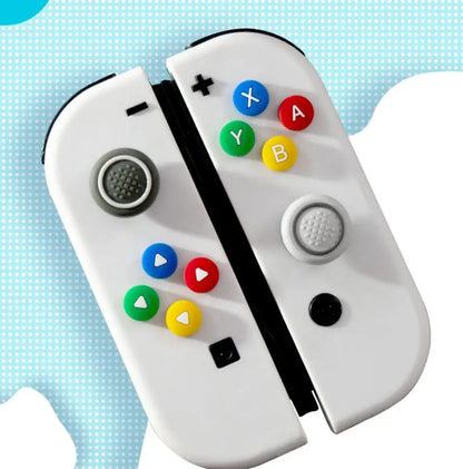 Silicone D-Pad & ABXY Key Stickers for Switch OLED | Joy-Con Grip Cap Set