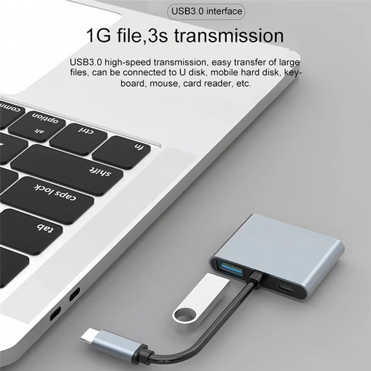 4-in-1 USB-C Docking Station Dual HDMI 4K@60Hz Adapter USB 3.0 HUB Splitter