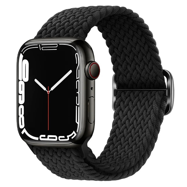 Elastic Braided Strap for Apple Watch Ultra 49mm and Series 9–SE, 45–38mm