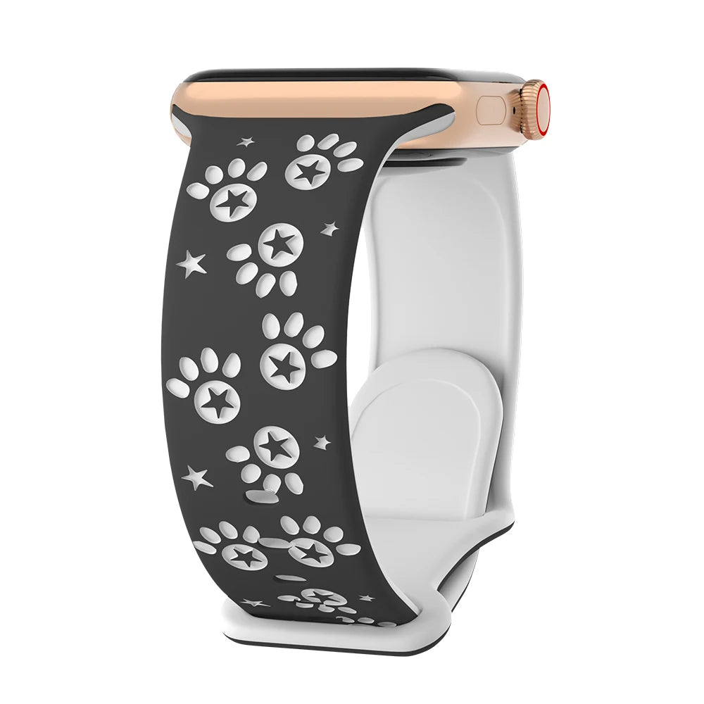 Paw Carving Silicone Strap for Apple Watch Ultra & Series 10–5 SE Band