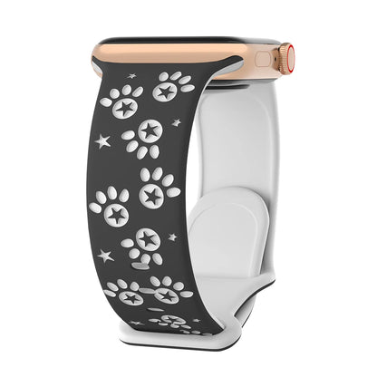 Paw Carving Silicone Strap for Apple Watch Ultra & Series 10–5 SE Band