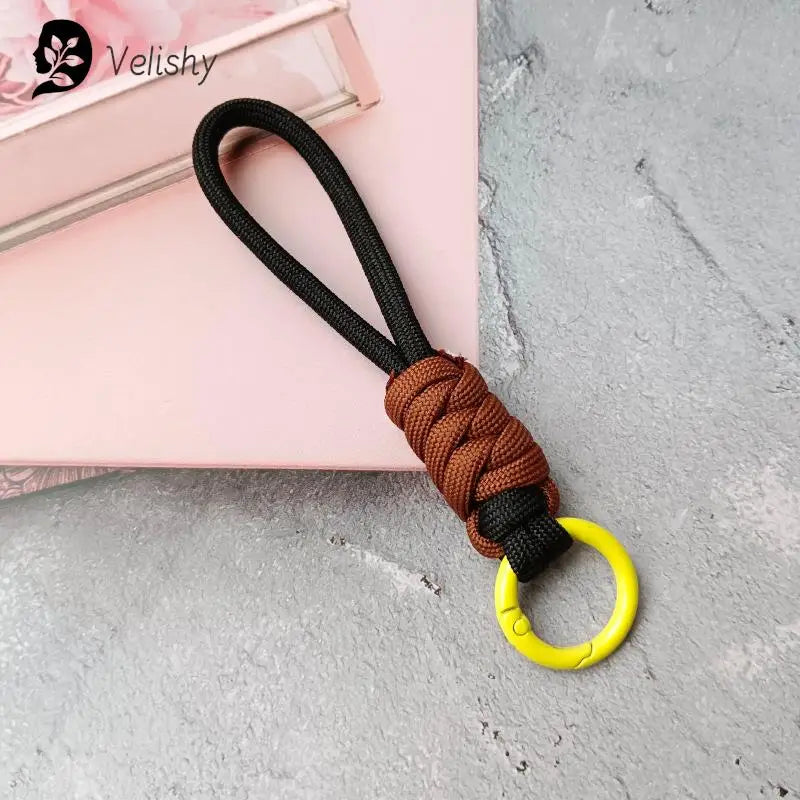 Braided Umbrella Rope Keychain Lanyard – Strong Strap for Keys and Phone Accessories