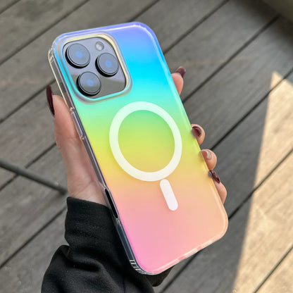 Aurora Gradient Matte Case for iPhone 11–16 Pro Max – MagSafe Acrylic