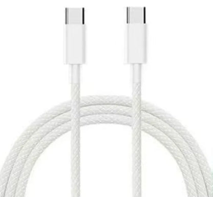 Dual Type-C PD60W Fast Charging Braided Cable for iPhone 15 Huawei Xiaomi