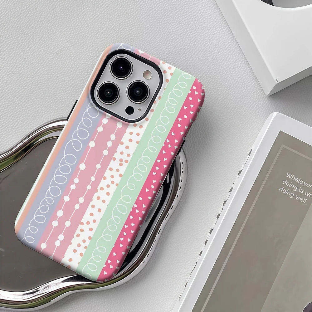 Pastel Striped Patterns Case for iPhone 17 16 15 14 13 12 11 Pro Max Plus
