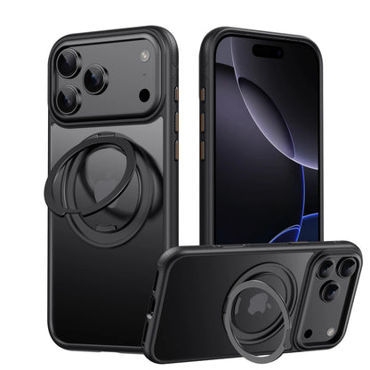 Transparent Magnetic Case for iPhone 17 Air 16 Plus 15 14 13 17 Pro Max 16e 360° Rotating Ring Holder Kickstand Cover LMD003