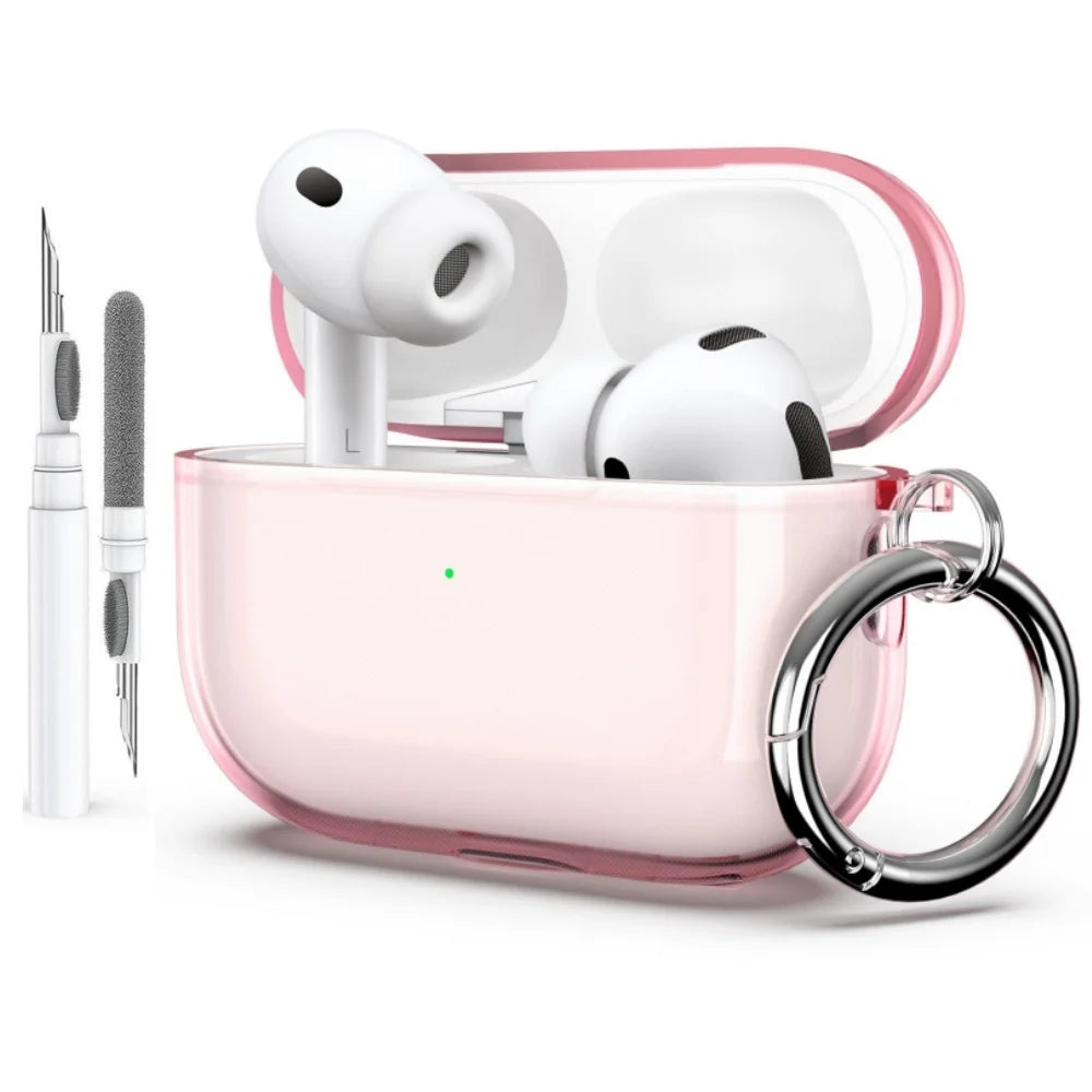 2025 Clear Case for AirPods Pro 3 – Shockproof Cover with Keychain & Cleaner Kit