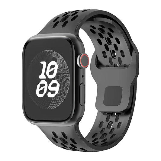 Silicone Sport Band for Apple Watch 3–Ultra, 38–49mm, Series 3–10 Adjustable Strap