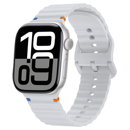 Wave Stitched Silicone Strap for Apple Watch Ultra 3/2 11 10 9 8 7 SE 49–41mm