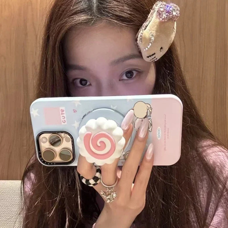 Cute Fish Cake MagSafe Grip Holder Ring Stand for iPhone 15 16