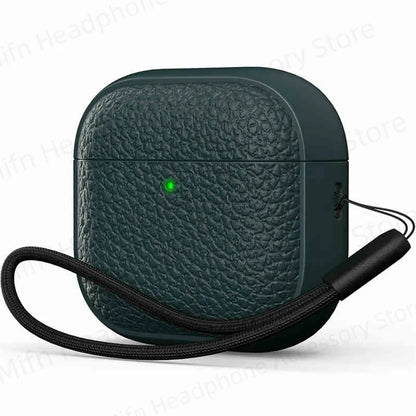 Leather Texture AirPods Pro 3 (2025) Case – Full Protection with Lanyard & Kit