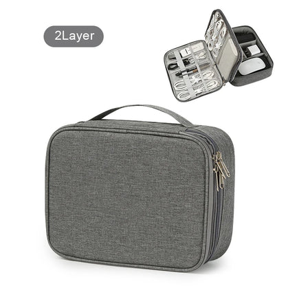 Waterproof Travel Cable Organizer Bag – USB Charger & Wire Storage Case