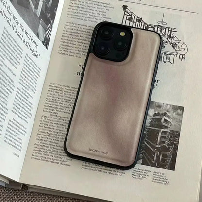 Retro Brown Gradient Leather Shockproof Case for iPhone 11–16 Pro Max
