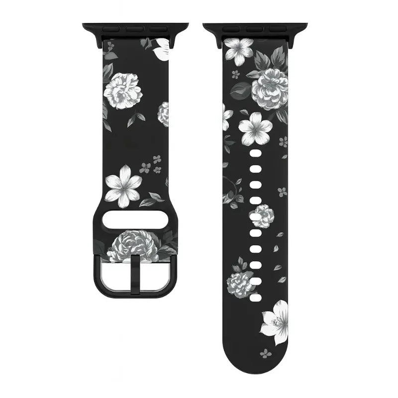 Printed Silicone Strap for Apple Watch Ultra & Series 10–4 | 49–38mm Band