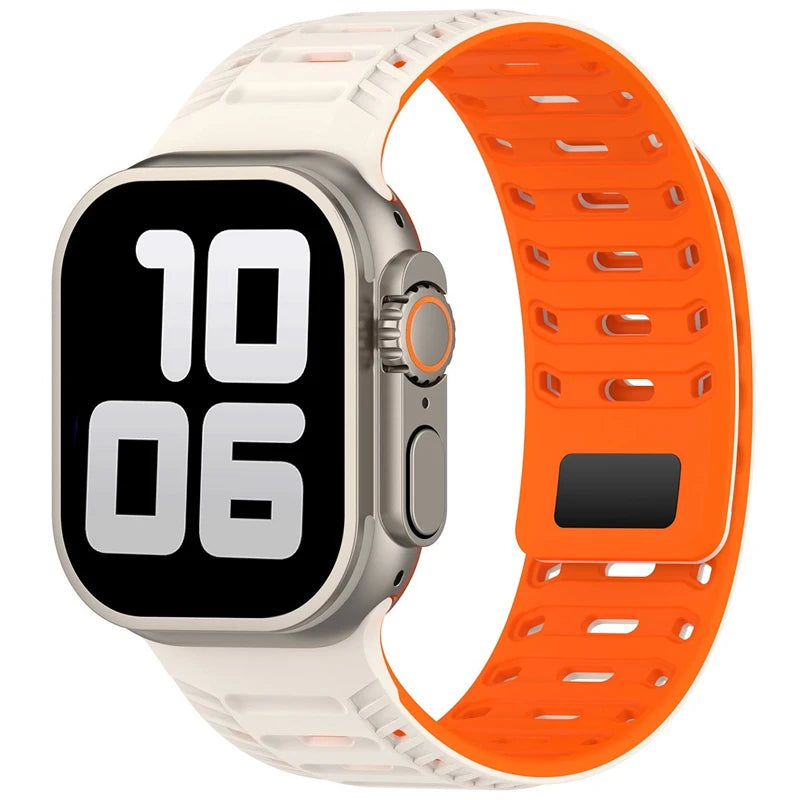 Magnetic Silicone Strap for Apple Watch Ultra 2 & Series 10–7 SE 42–49mm Band