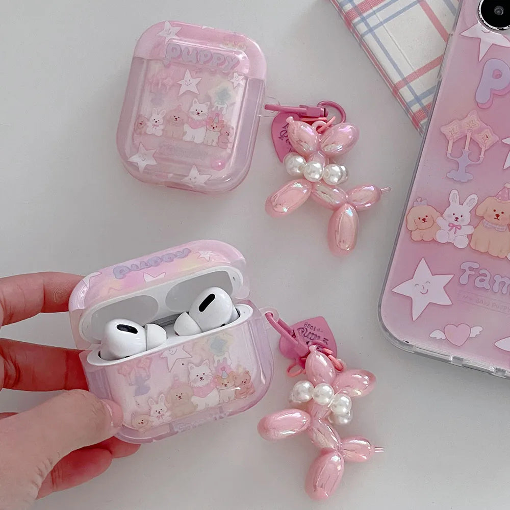 Cute Cartoon Bluetooth Earphone Case for AirPods Pro 2 & AirPods 1/2/3 Pink