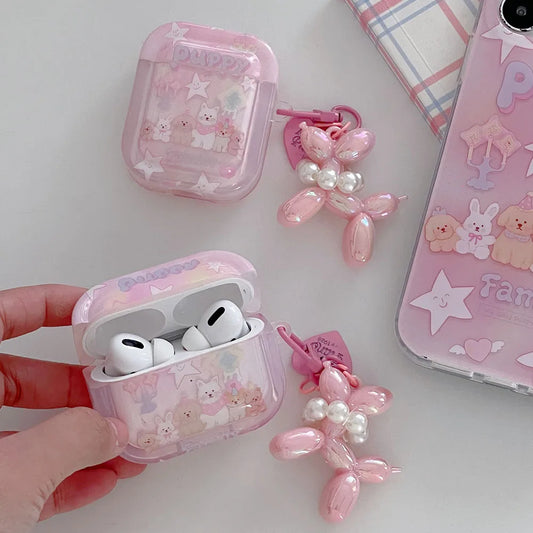Cute Cartoon Bluetooth Earphone Case for AirPods Pro 2 & AirPods 1/2/3 Pink