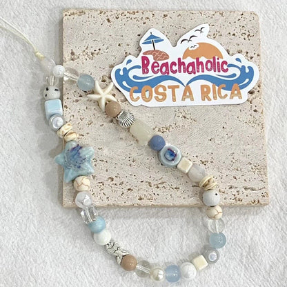 Sea Breeze Star Phone Lanyard for iPhone & Samsung, Anti-Lost Bracelet & Keychain