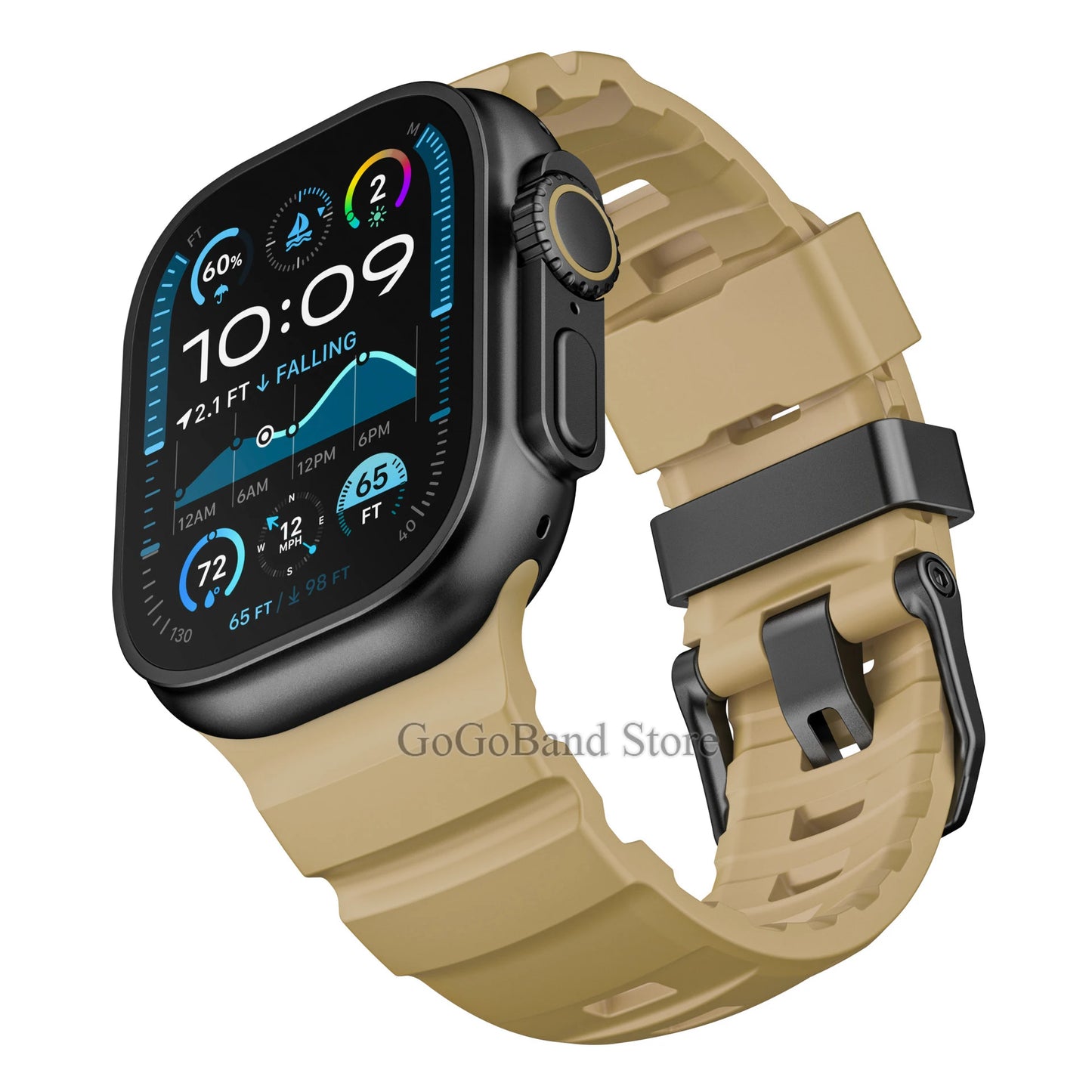 Fluorescent Silicone Bracelet for Apple Watch Series 4–10 & Ultra 2