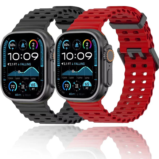 Sporty Ocean Silicone Band for Apple Watch Ultra & Series 4–10