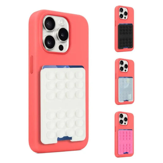 2-in-1 Silicone Phone Card Holder & Suction Mount | Strong Adhesive Wallet
