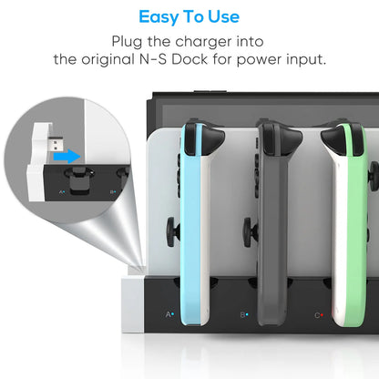 Joy-Con Charging Dock Station for Nintendo Switch & OLED – 4-Controller Charger