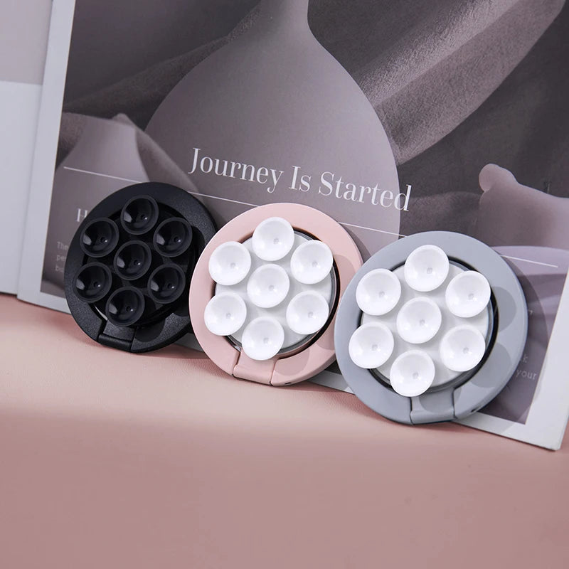 MagSafe Suction Cup Magnet Holder with Rotating Ring Stand for iPhone 12–15