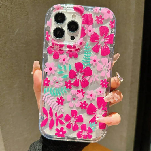 Pink Floral Flower Phone Case for iPhone 13 12 11 14 15 16 Pro Max Plus