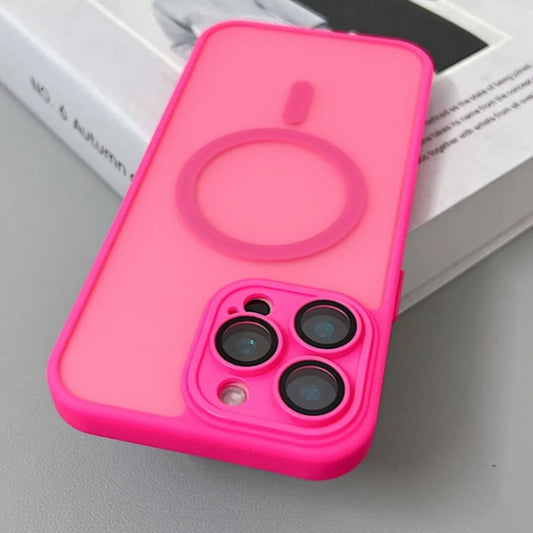 Magnetic Matte Translucent Armor Case for iPhone 15 14 Pro Max – MagSafe