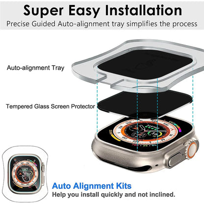 1-5PCS Privacy Tempered Glass Screen Protector with Frame for Apple Watch Ultra 2 49mm