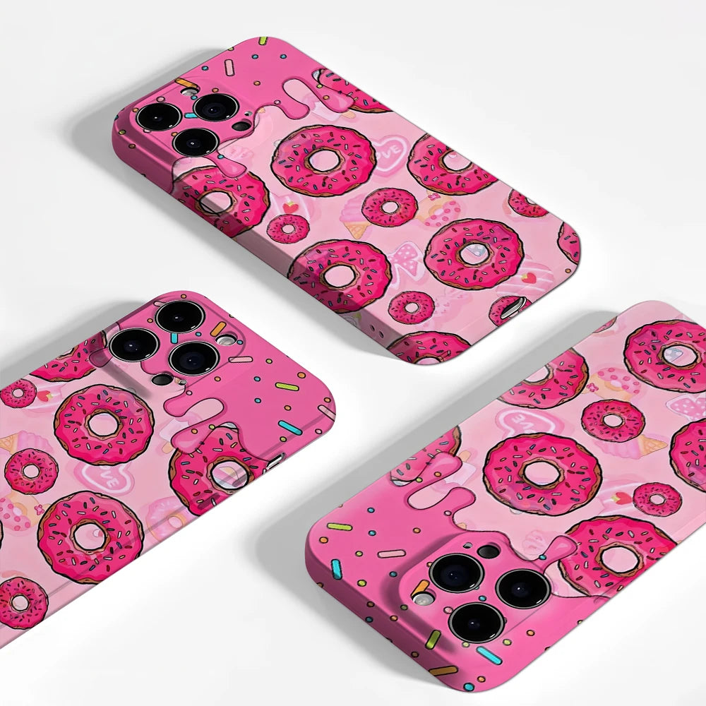 Pink Donut Delight Case for iPhone 17 16 15 14 13 12 11 Pro Max Plus