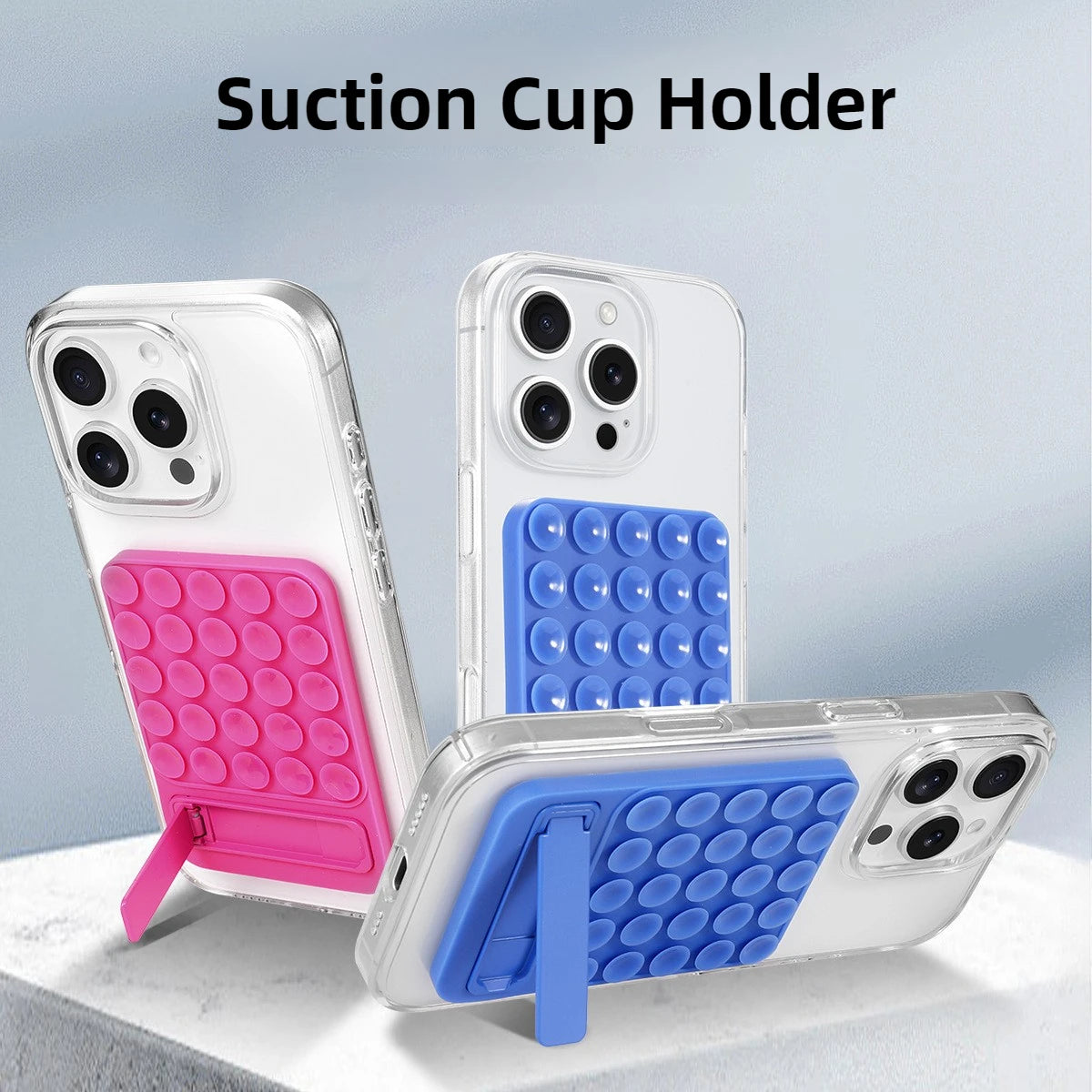 Silicone Suction Mirror/Shower Phone Holder Foldable Mount for Selfies & Videos