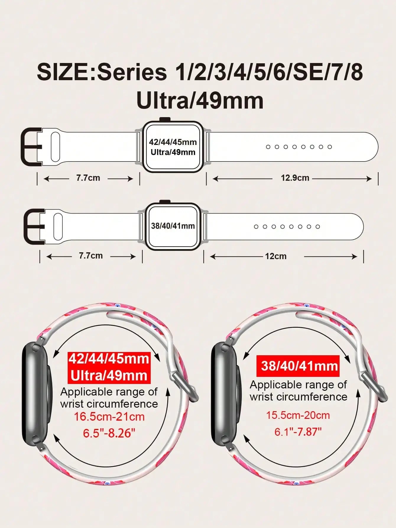 Pink Heart Eyes Band for Apple Watch Ultra 3 & Series 11–3 | Cute Fun Strap