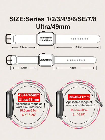 Pink Heart Eyes Band for Apple Watch Ultra 3 & Series 11–3 | Cute Fun Strap