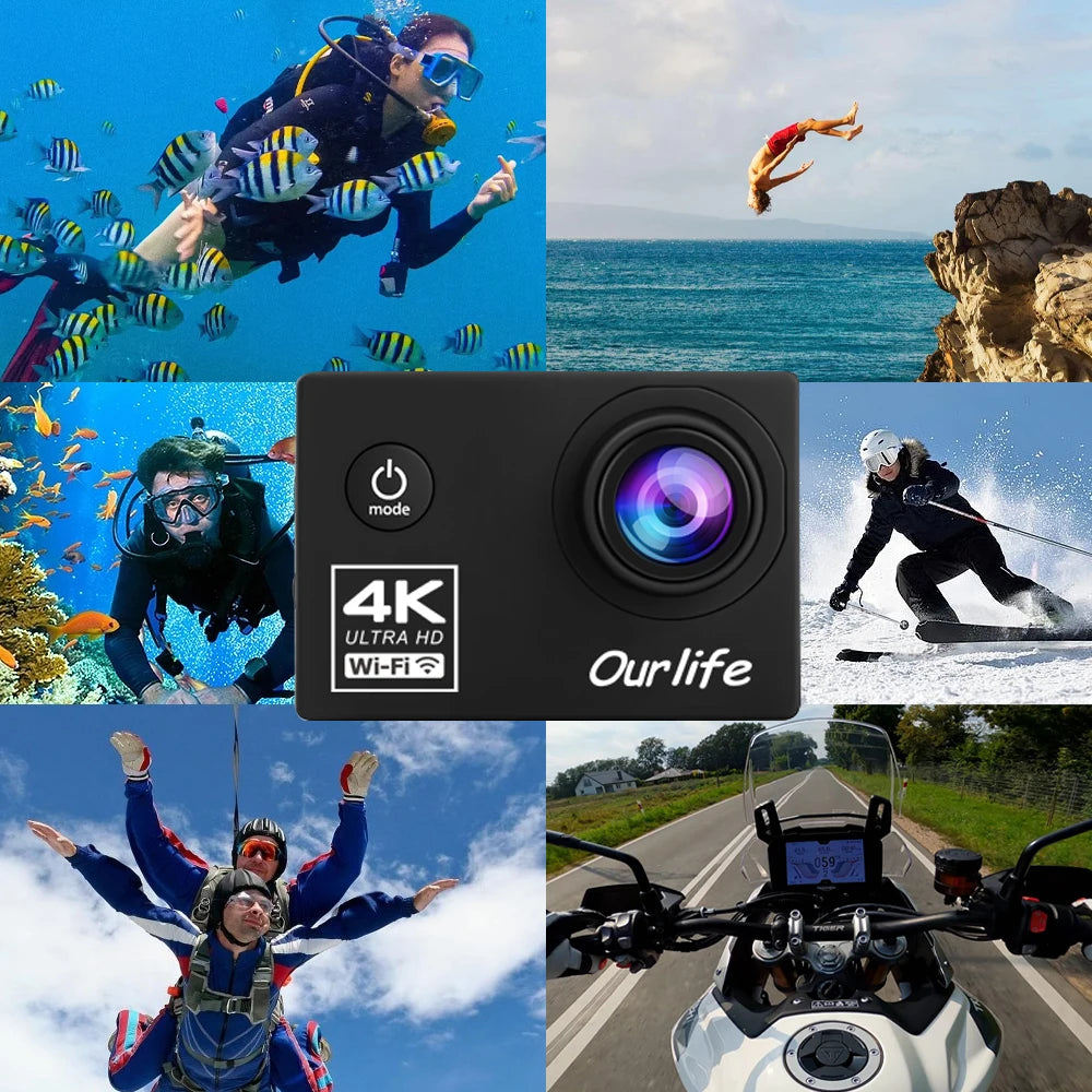 4K Ultra HD Action Camera | 16MP Wi-Fi Sports Cam with 2.0" Screen & 30M Waterproof