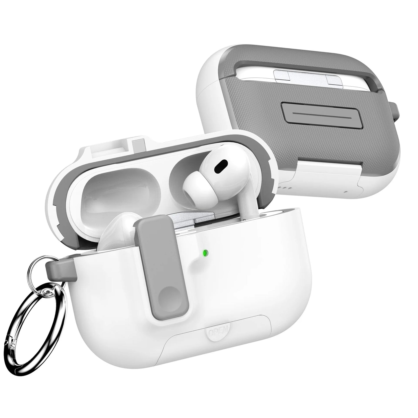 AirPods Pro 3 Protective Case with Stand, Cleaner & Magnetic Lock – Sand Stone