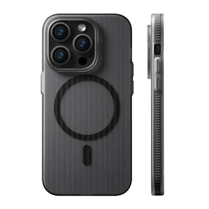 Corrugated Pattern Magsafe Magnetic Case for iPhone 16 15 14 13 12 Pro Max Plus