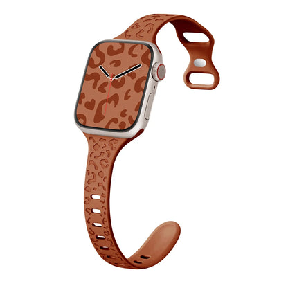 Engraved Slim Silicone Band for Apple Watch Series 9/8/7/6/SE/Ultra