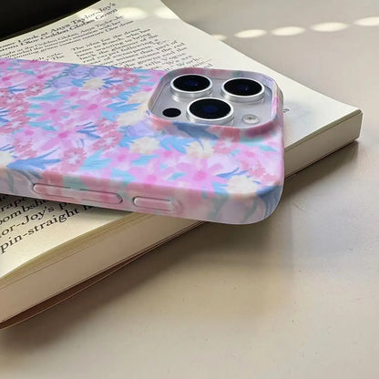 Floral Oil Painting Matte Case for iPhone 12–16 Pro Max