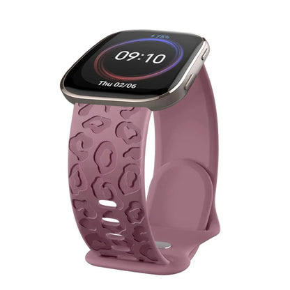 20mm Engraved Leopard Silicone Strap for Amazfit GTS 3/4 Mini BIP Smartwatch