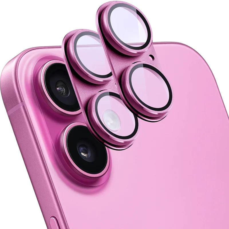 2PCS Metal + Tempered Glass Camera Lens Protector for iPhone 16–13 Pro Max/Plus