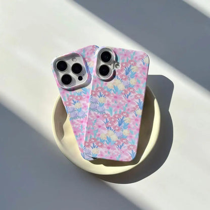 Floral Oil Painting Matte Case for iPhone 12–16 Pro Max