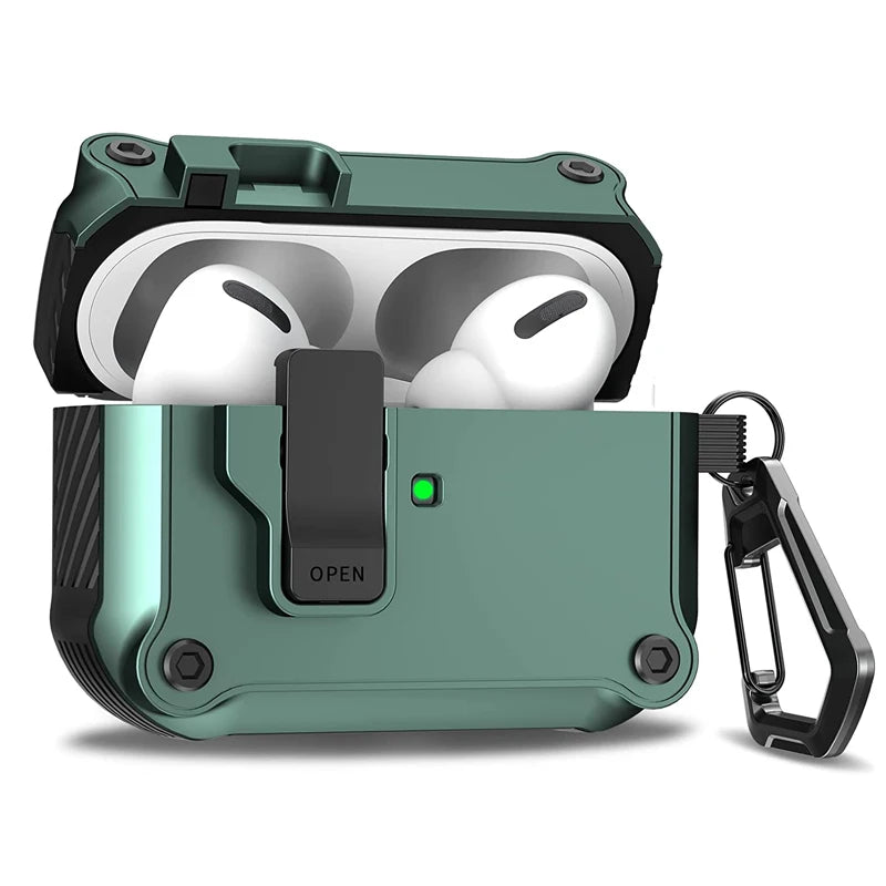 Security Lock Case for AirPods Pro 3 – Shockproof 2025 Cover with Hook