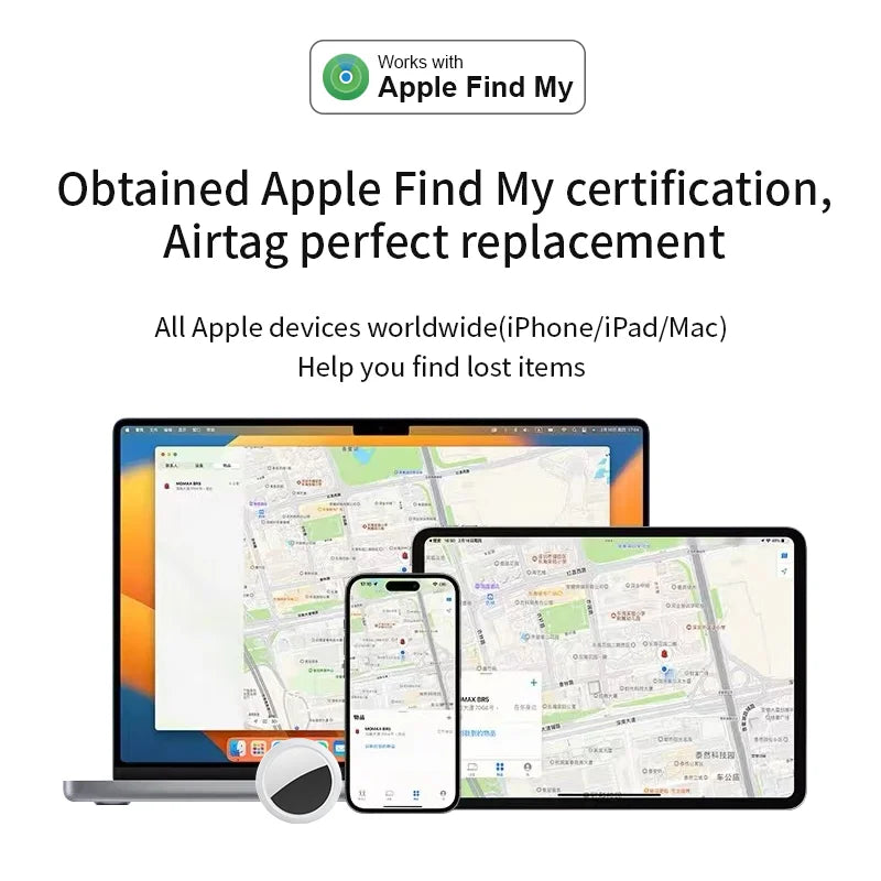 IPX5 Waterproof Bluetooth Tracker for Apple Find My | AirTag-Compatible