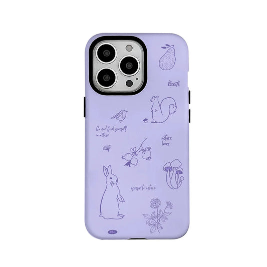 INS Purple Healing Rabbit Case for iPhone 15 Pro Max 14 13 12 11 Pro Plus